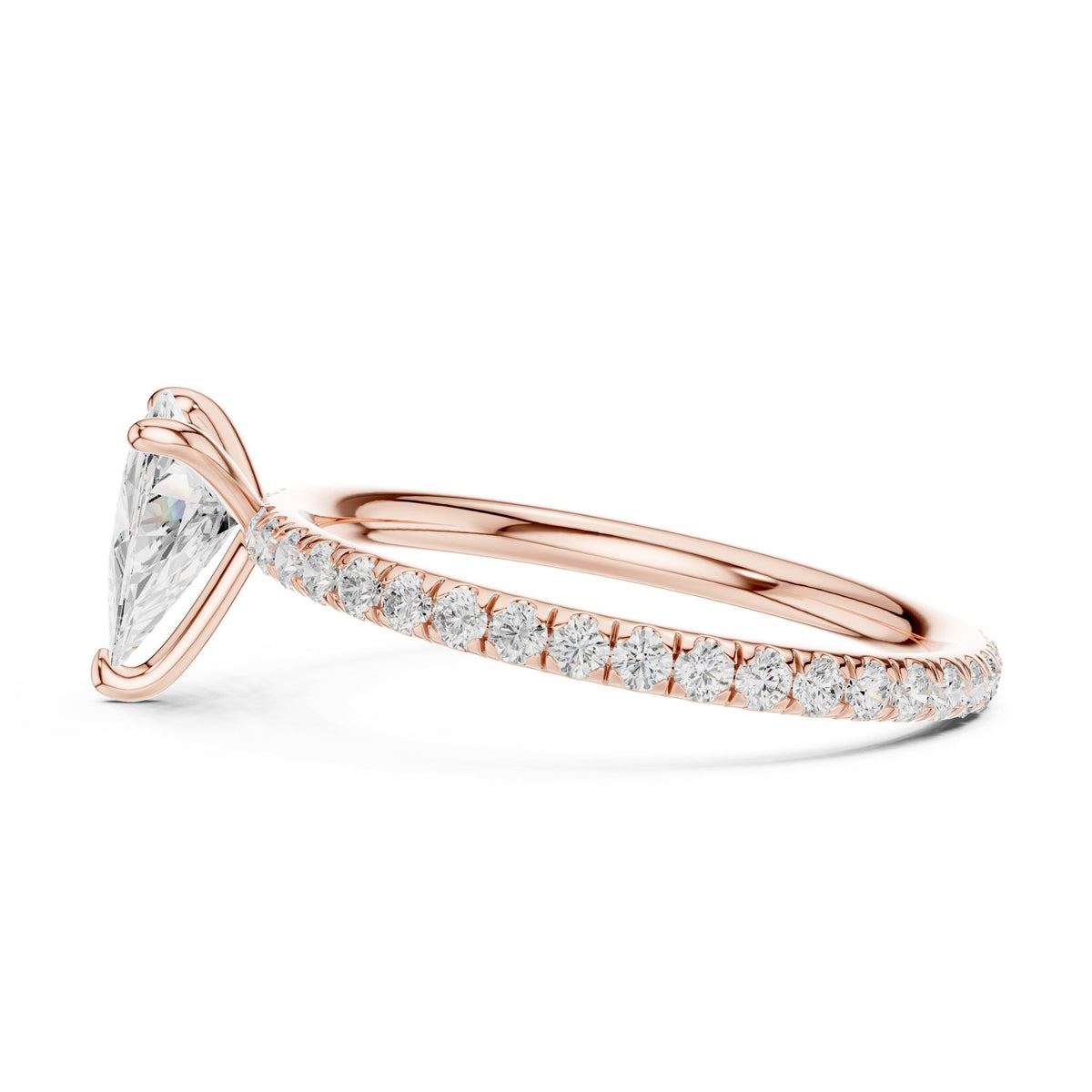Trillion Accented Lab Grown Diamond Engagement Ring