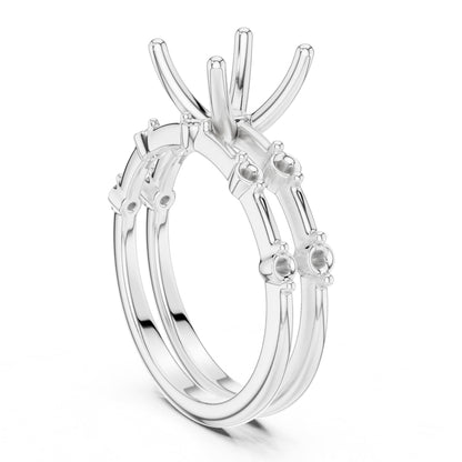 Asscher Accented Lab Grown Diamond Engagement Ring