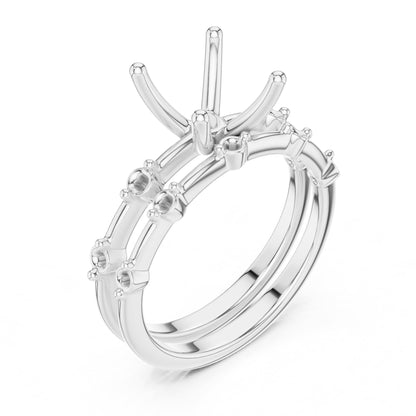 Asscher Accented Lab Grown Diamond Engagement Ring