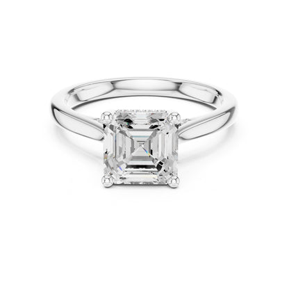 Asscher Accented Lab Grown Diamond Engagement Ring