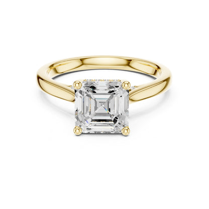 Asscher Accented Lab Grown Diamond Engagement Ring