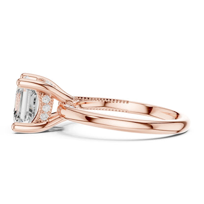 Asscher Accented Lab Grown Diamond Engagement Ring