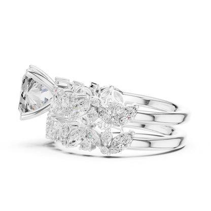 Asscher Accented Lab Grown Diamond Engagement Ring