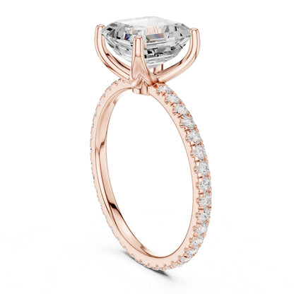 Asscher Accented Lab Grown Diamond Engagement Ring