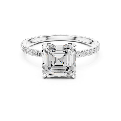 Asscher Accented Lab Grown Diamond Engagement Ring