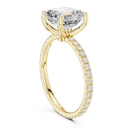 Asscher Accented Lab Grown Diamond Engagement Ring