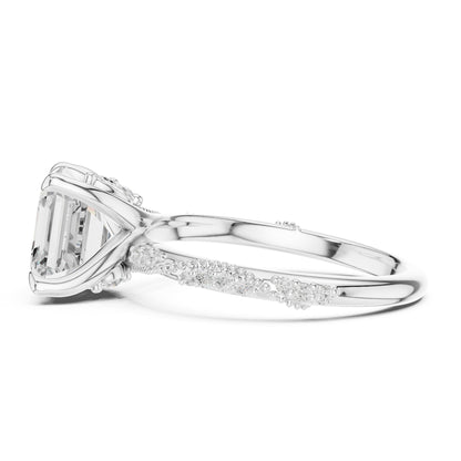 Asscher Accented Lab Grown Diamond Engagement Ring