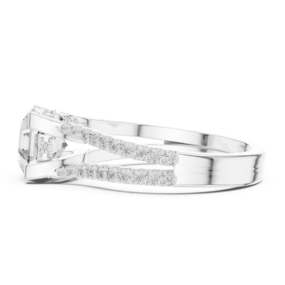 Asscher Accented Lab Grown Diamond Engagement Ring