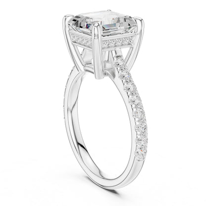 Asscher Accented Lab Grown Diamond Engagement Ring