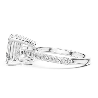 Asscher Accented Lab Grown Diamond Engagement Ring