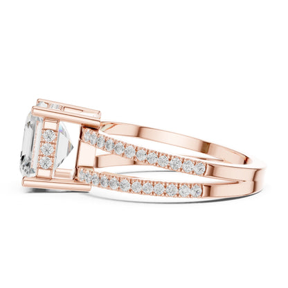 Asscher Accented Lab Grown Diamond Engagement Ring