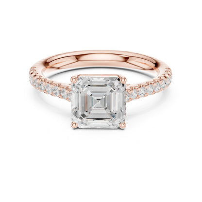 Asscher Accented Lab Grown Diamond Engagement Ring