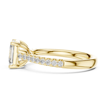 Asscher Accented Lab Grown Diamond Engagement Ring