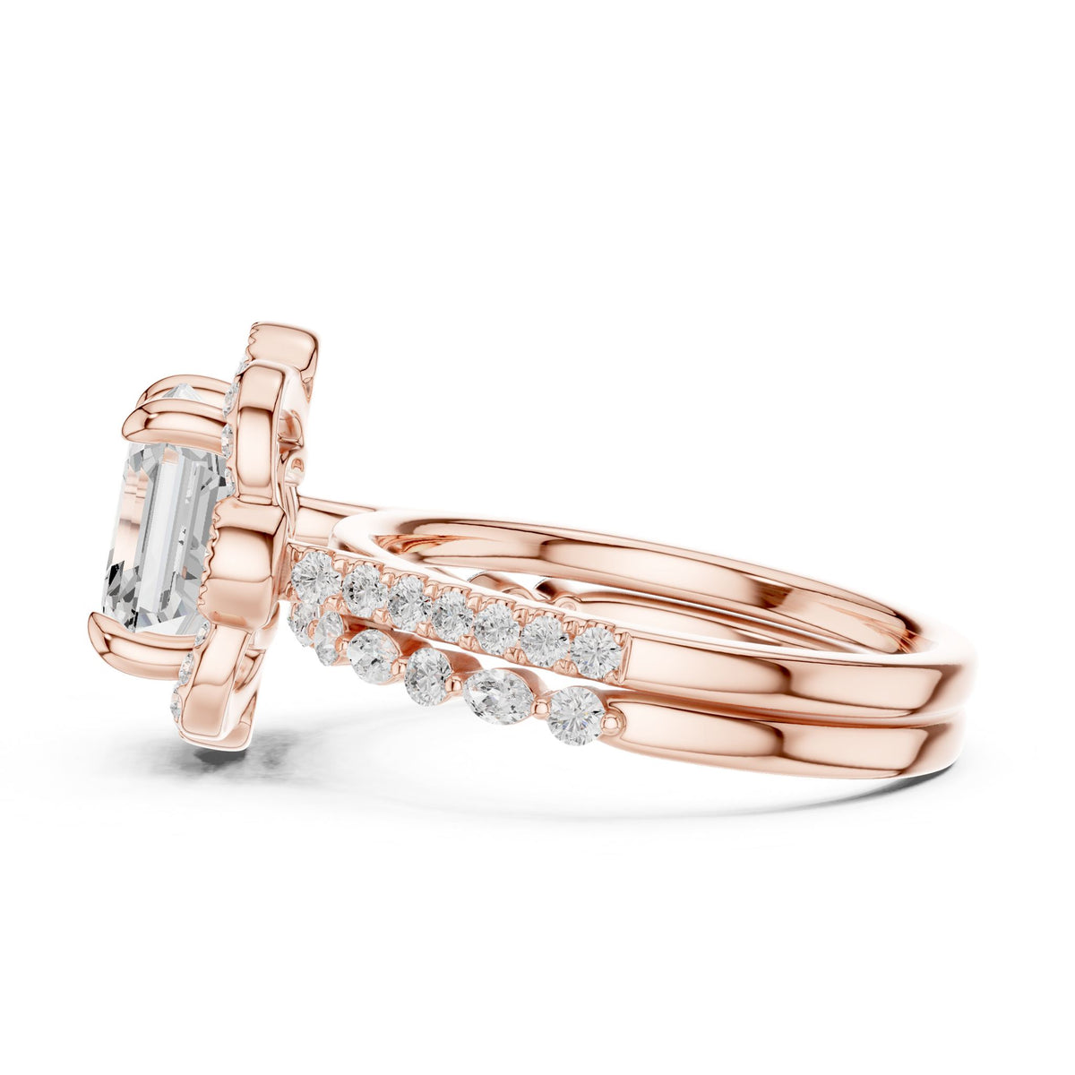 Asscher Halo Lab Grown Diamond Engagement Ring