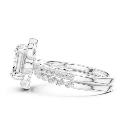 Asscher Halo Lab Grown Diamond Engagement Ring
