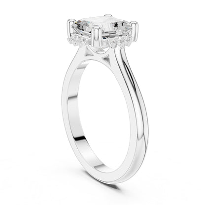 Asscher Halo Lab Grown Diamond Engagement Ring