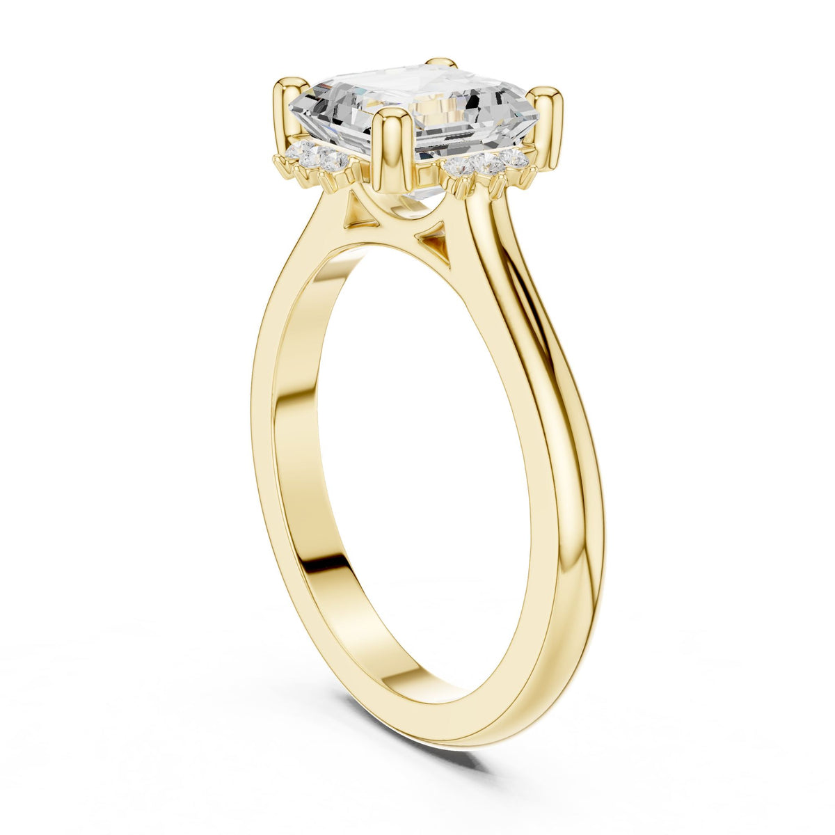 Asscher Halo Lab Grown Diamond Engagement Ring