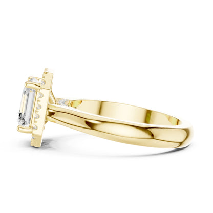 Asscher Halo Lab Grown Diamond Engagement Ring