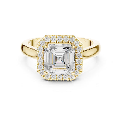 Asscher Halo Lab Grown Diamond Engagement Ring