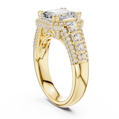Asscher Halo Lab Grown Diamond Engagement Ring