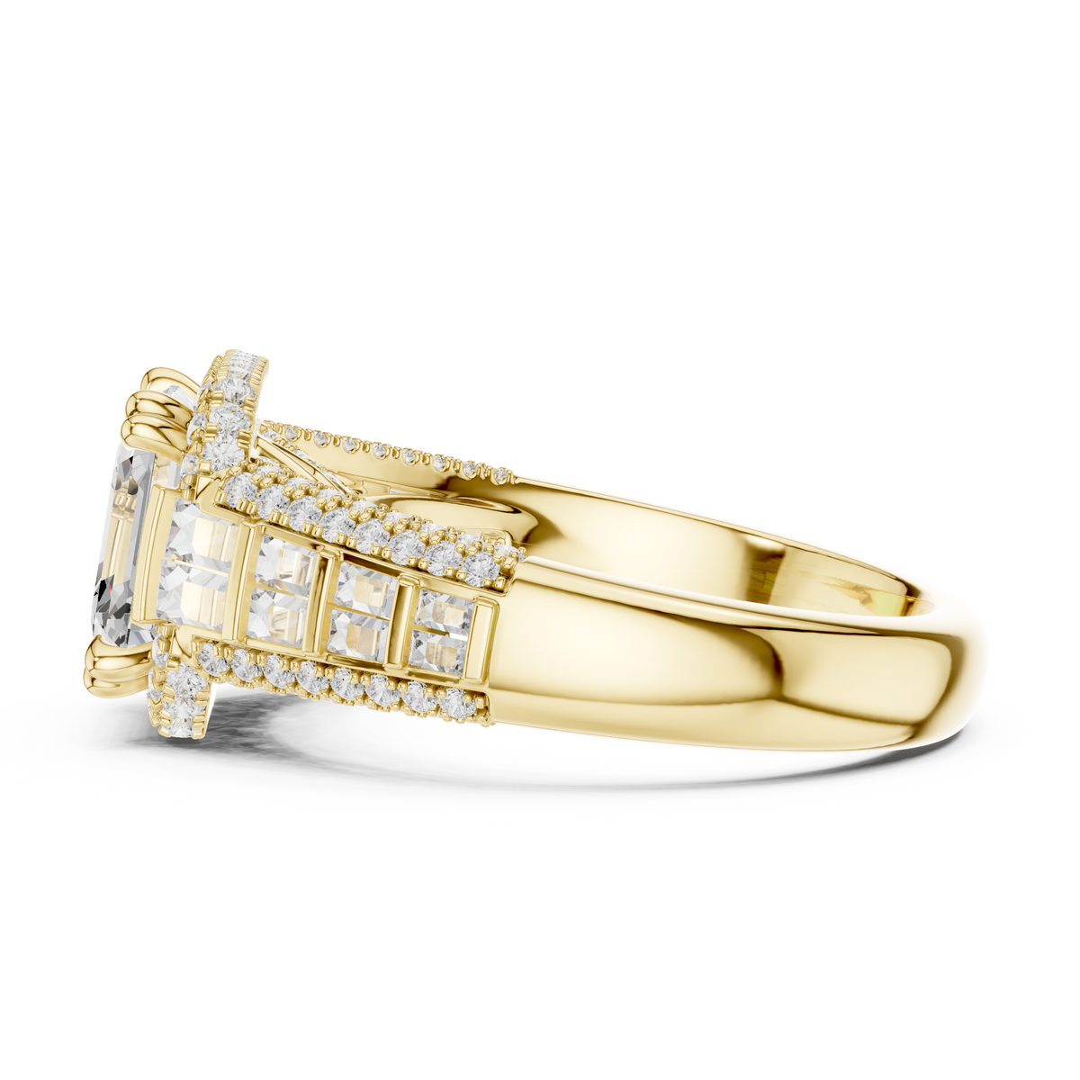 Asscher Halo Lab Grown Diamond Engagement Ring