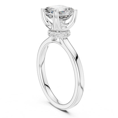 Asscher Hidden Halo Lab Grown Diamond Engagement Ring