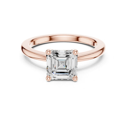 Asscher Solitaire Lab Grown Diamond Engagement Ring