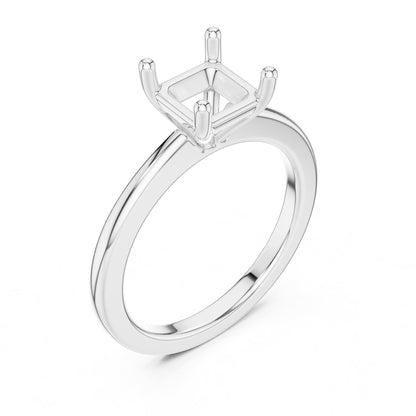 Asscher Solitaire Lab Grown Diamond Engagement Ring