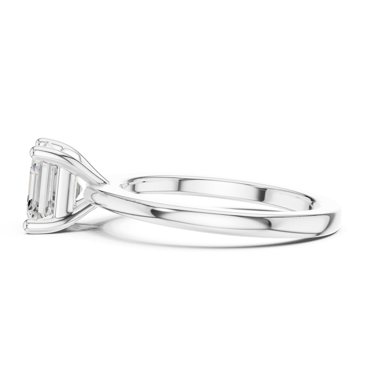 Asscher Solitaire Lab Grown Diamond Engagement Ring