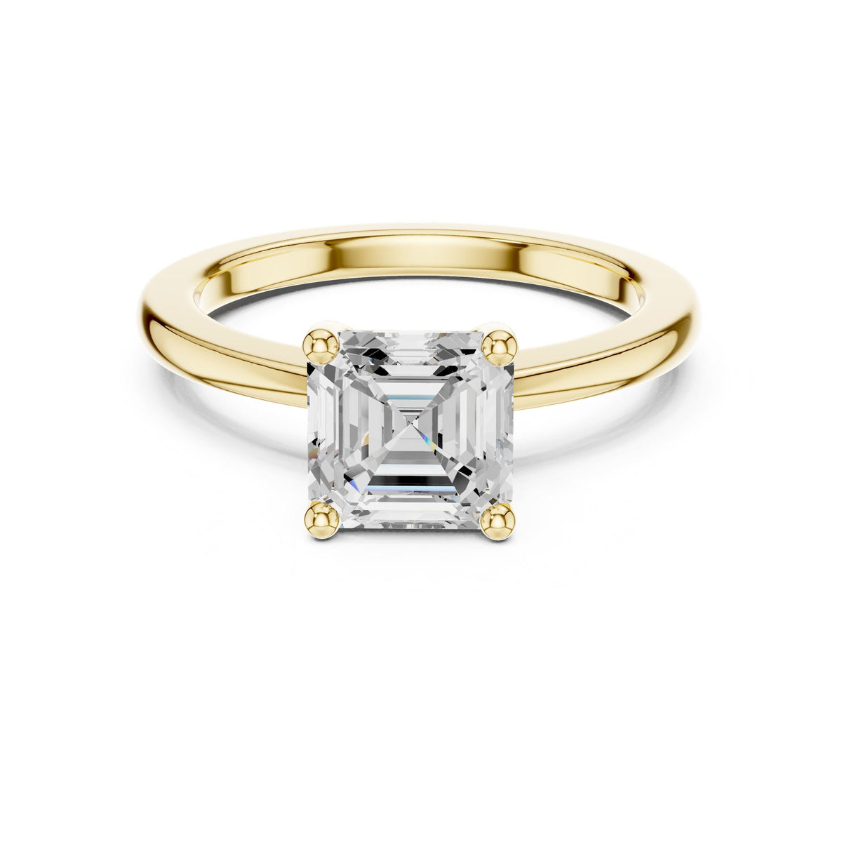 Asscher Solitaire Lab Grown Diamond Engagement Ring