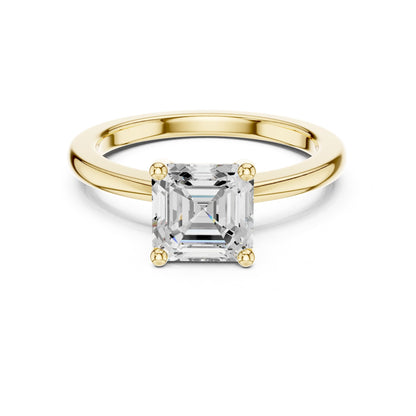 Asscher Solitaire Lab Grown Diamond Engagement Ring
