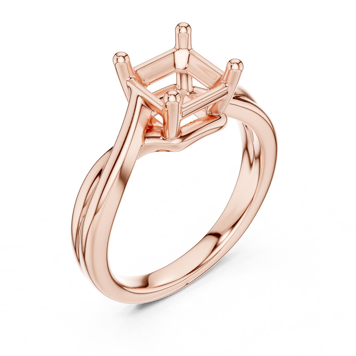 Asscher Solitaire Lab Grown Diamond Engagement Ring