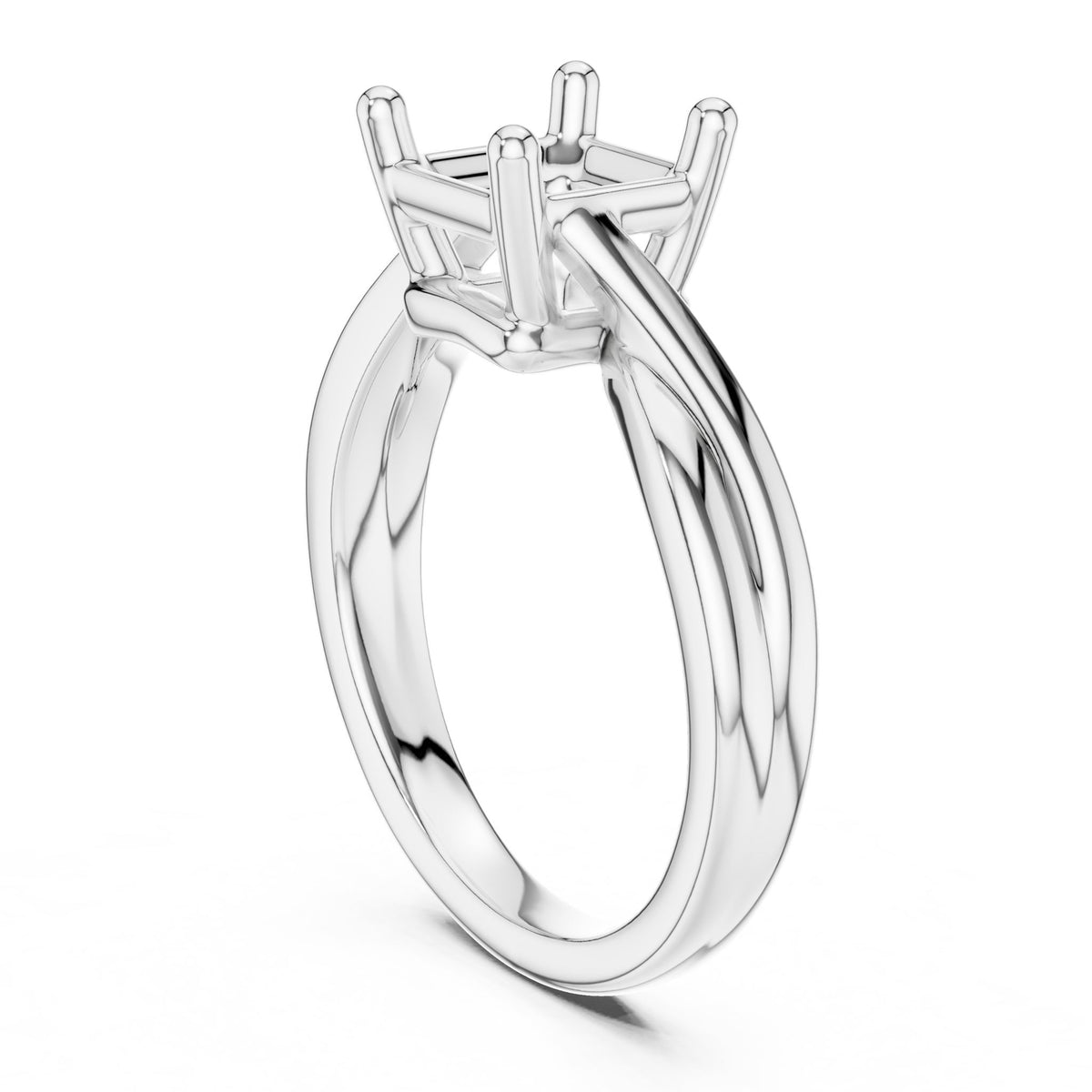Asscher Solitaire Lab Grown Diamond Engagement Ring