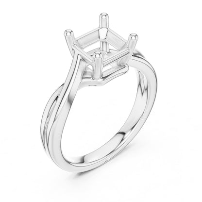 Asscher Solitaire Lab Grown Diamond Engagement Ring