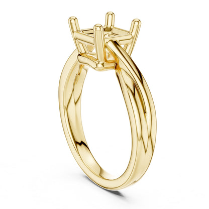 Asscher Solitaire Lab Grown Diamond Engagement Ring