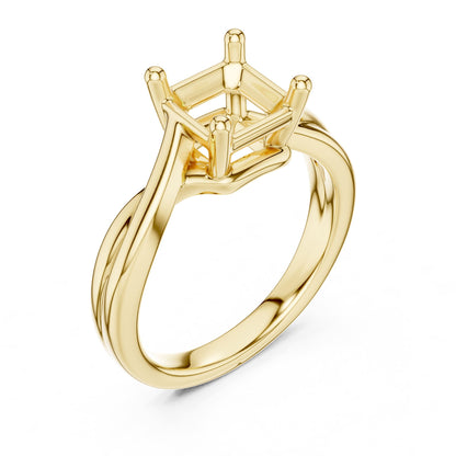 Asscher Solitaire Lab Grown Diamond Engagement Ring