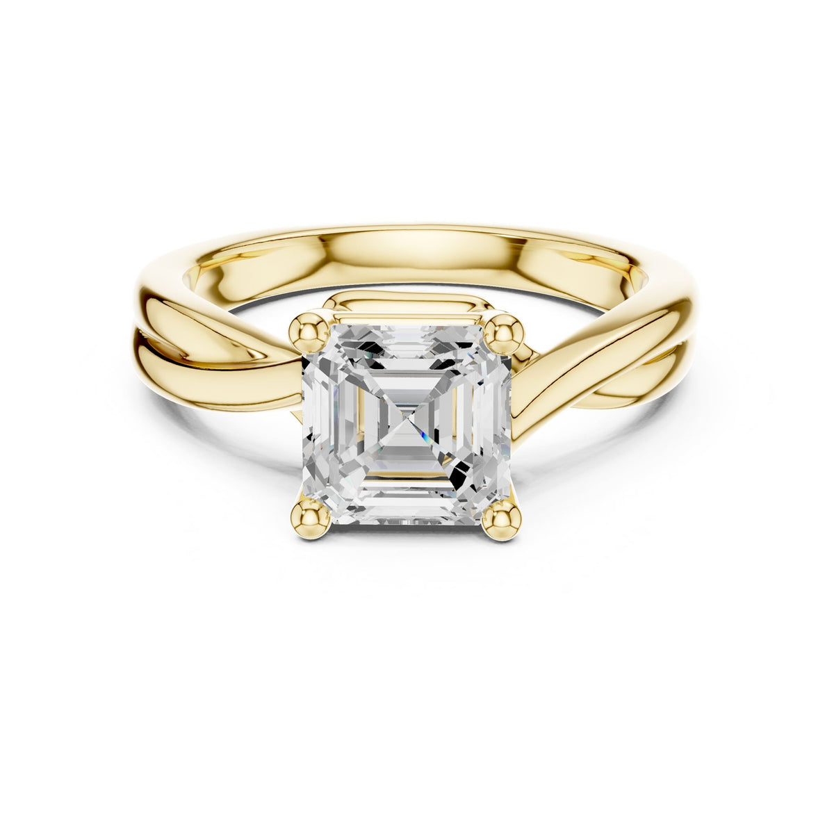 Asscher Solitaire Lab Grown Diamond Engagement Ring