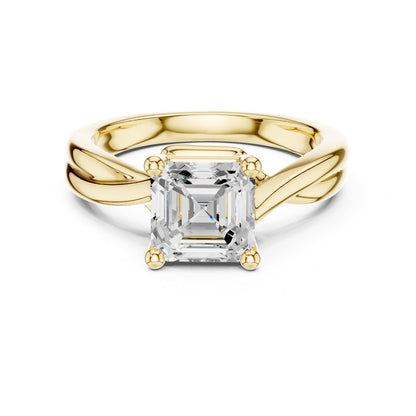 Asscher Solitaire Lab Grown Diamond Engagement Ring