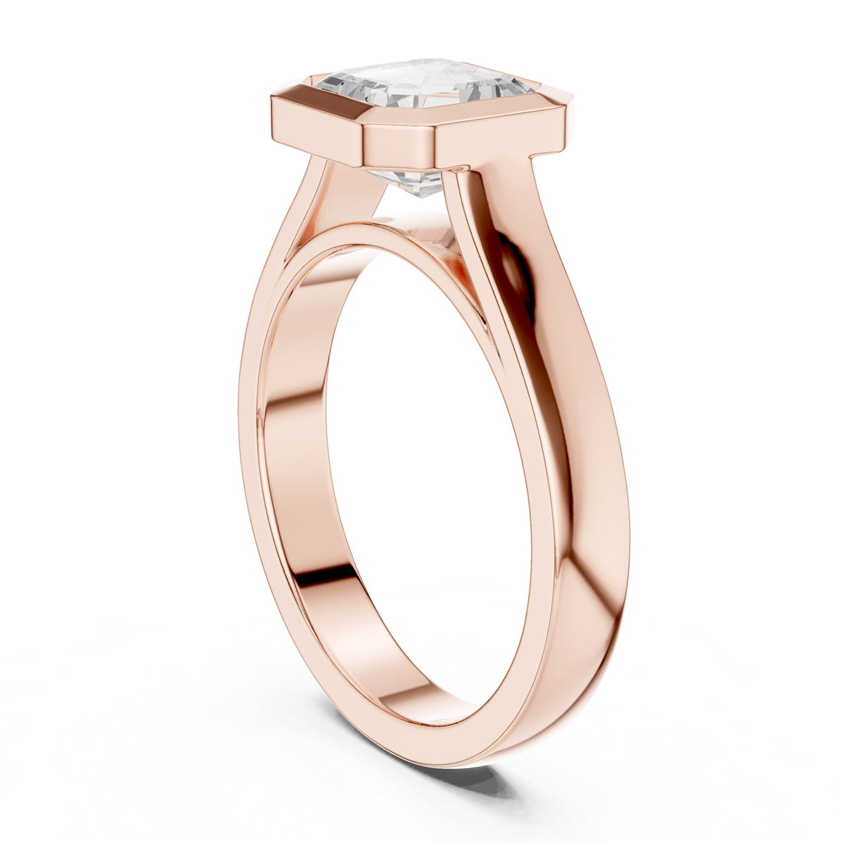 Asscher Solitaire Lab Grown Diamond Engagement Ring