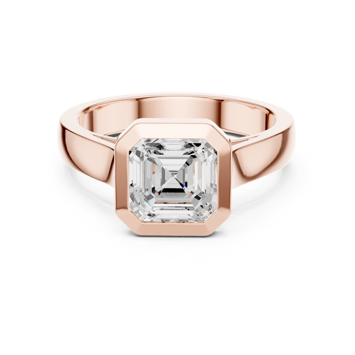 Asscher Solitaire Lab Grown Diamond Engagement Ring