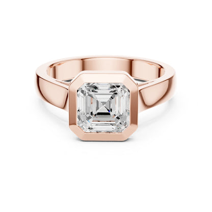 Asscher Solitaire Lab Grown Diamond Engagement Ring