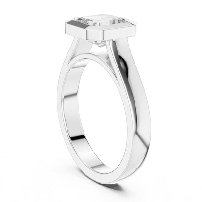 Asscher Solitaire Lab Grown Diamond Engagement Ring
