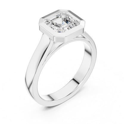 Asscher Solitaire Lab Grown Diamond Engagement Ring