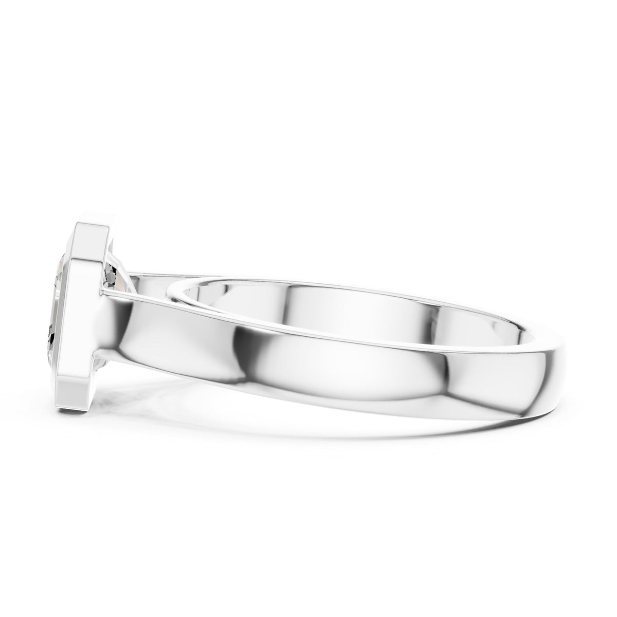 Asscher Solitaire Lab Grown Diamond Engagement Ring