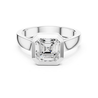Asscher Solitaire Lab Grown Diamond Engagement Ring