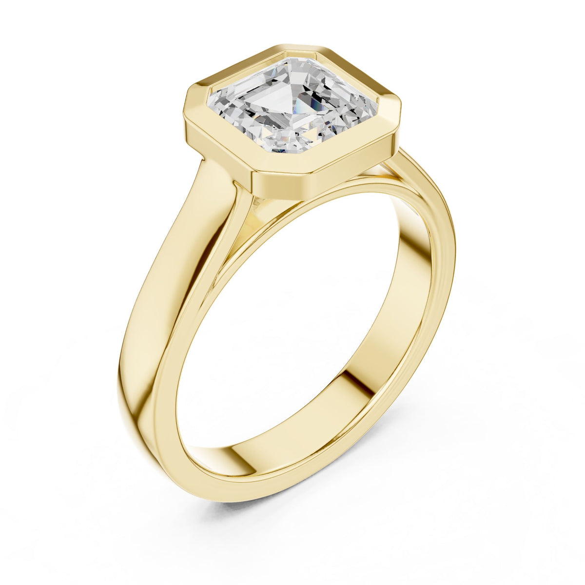 Asscher Solitaire Lab Grown Diamond Engagement Ring