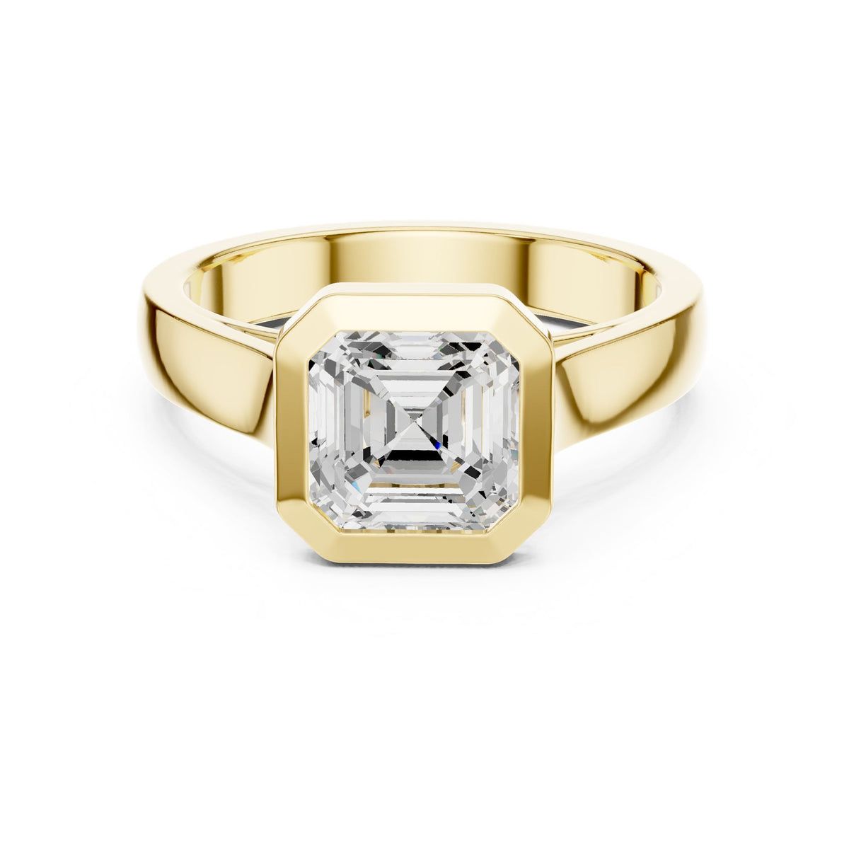 Asscher Solitaire Lab Grown Diamond Engagement Ring
