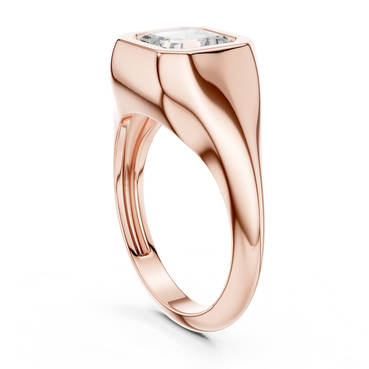 Asscher Solitaire Lab Grown Diamond Engagement Ring