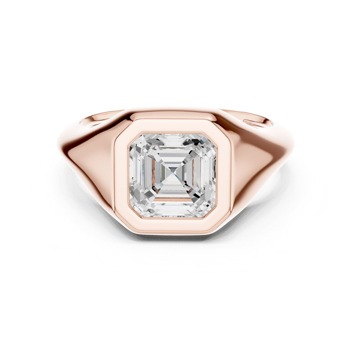 Asscher Solitaire Lab Grown Diamond Engagement Ring