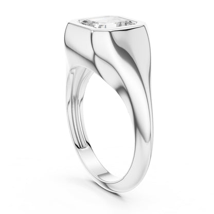 Asscher Solitaire Lab Grown Diamond Engagement Ring